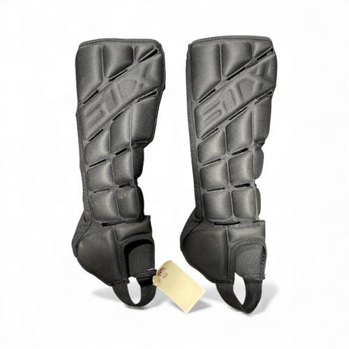 Used STX SHIN SLEEVES Lacrosse Shin Guards Black Senior 11735-S000356284