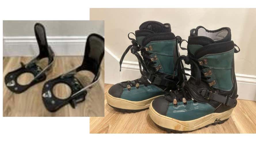 K2 Step in Snowboard Boots + Bindings COMBO w/ Clicker Binding - Mens size 11
