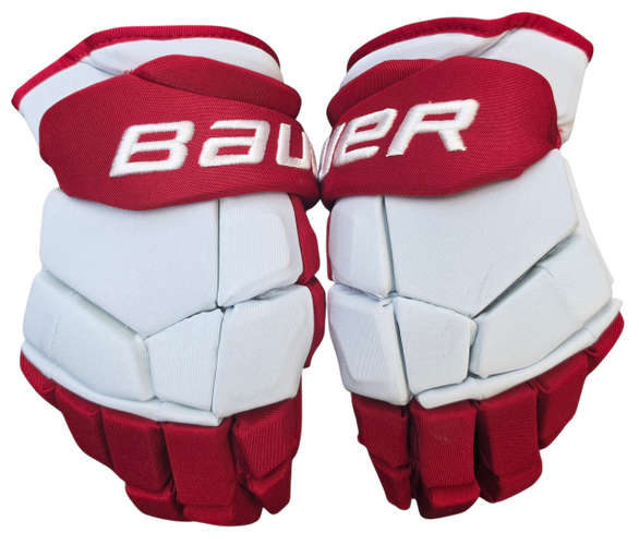 Bauer Ultrasonic Pro Stock Custom Hockey Gloves 14" White NCAA BU New (16116)