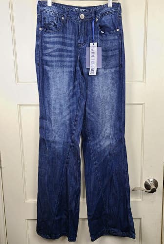 Cowgirl Just Tuff Women's Unwind Dark Blue Western Jeans Stretch Women's 37 x 35