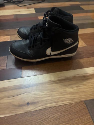 Black Men's Size M 10.5 (W 11.5) Adult Air Jordan 1 Metal Cleats (Used)