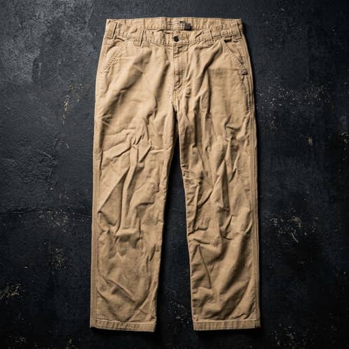 Carhartt Men's 38x30 Work Pants Khaki Heavyweight Canvas Carpenter Utility Y2K