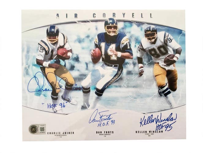 Fouts Winslow Joiner Autographed Signed NFL Chargers 8x10 Photo HOF Beckett COA