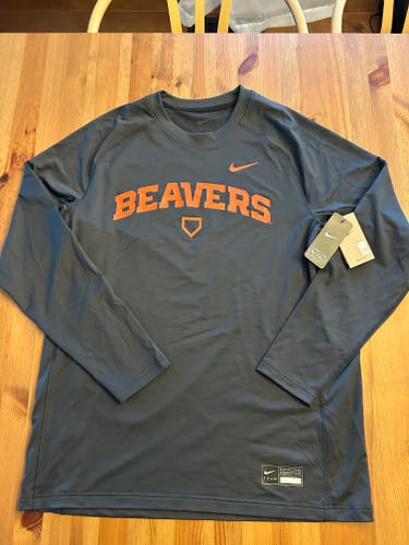 NWT men's Large nike Oregon State beavers BSBL/baseball dugout Pullover batting top