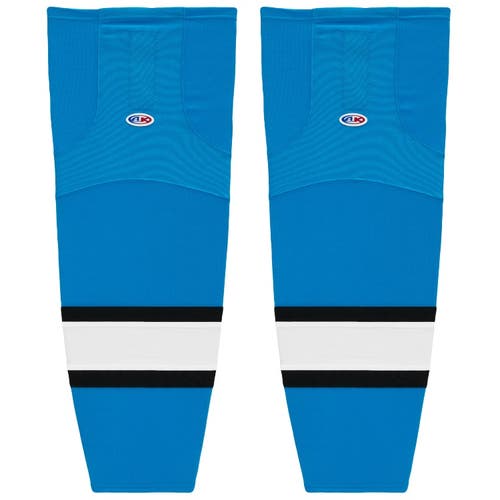 Athletic Knit HS2100-444 Pro Blue/Black/White Mesh Hockey Socks - Senior XL Wide 30"