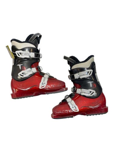 Used Salomon T3 Boys DH Ski Boot Black And Red 265 MP - M08.5 - W09.5 11873-S000232699