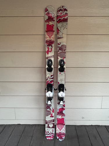 4FRNT Gromette Twin Tip Girls All-Mountain Downhill Skis 147 cm. with Salomon L7 Bindings