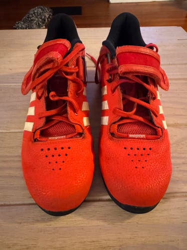 OG Adidas Adipower 1 Weightlifting Shoes - Red/White - Men's Size 11
