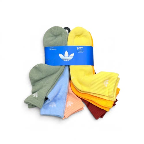 Adult Large Adidas Socks (New) Adidas originals Trefoil Cushioned Quarter Socks JL4211A multicolor