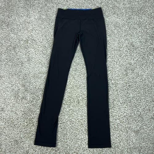 Lululemon Pants Womens 6 Black Ankle Leggings Yoga Gym Workout Logo Sports