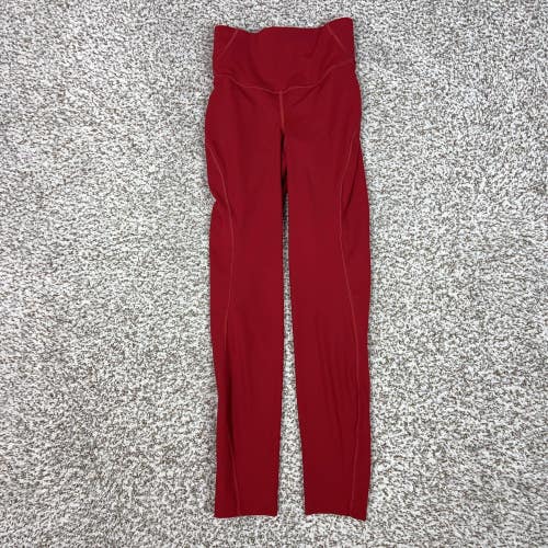 Lululemon Pants Womens 0 Red High Rise Ankle Leggings Yoga Gym Base Pace Sports