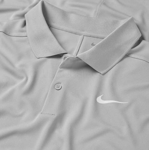 Gray Small Men's Nike Shirt (New) Nike Dry Victory Solid Golf Dri-fit Polo Shirt wolf grey white