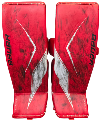 Bauer Vapor Flylite Goalie Leg Pads Large 35+ Red White Pro Stock (16119)