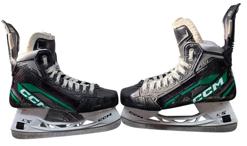 CCM SuperTacks ASV Pro Custom Ice Hockey Skates 7 Regular Pro Stock Used Green (16141)