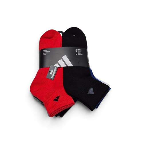 Adult Unisex Large Adidas Socks (New) Adidas Men’s arch compression Cushioned Quarter Socks