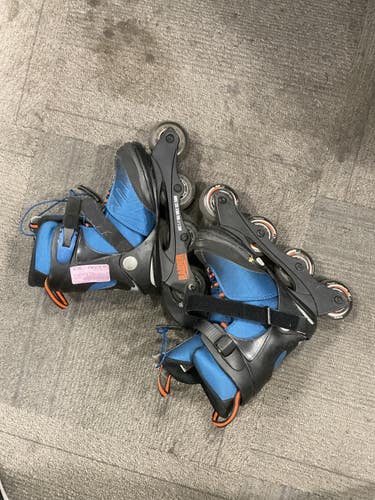 Used K2 RAIDER ADJ 4-8 Junior Rec Fitness Skates Navy Blue Adjustable 11614-S000246095