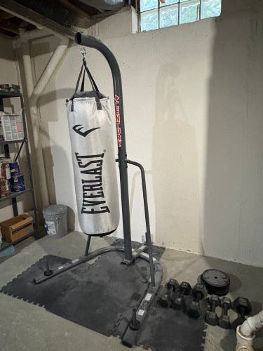 Everlasting bag + stand and free weights