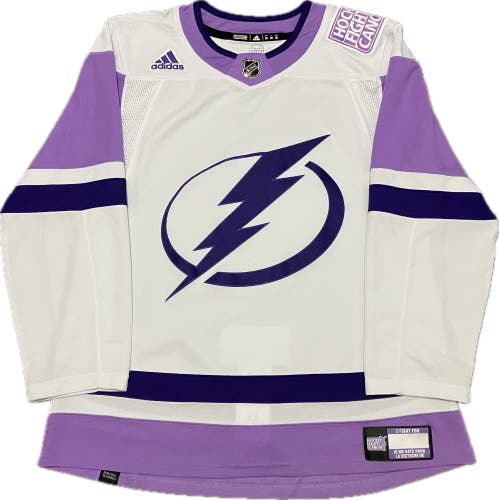 Tampa Bay Lightning HFC Hockey Fights Cancer Adidas NHL Hockey Jersey Size 50