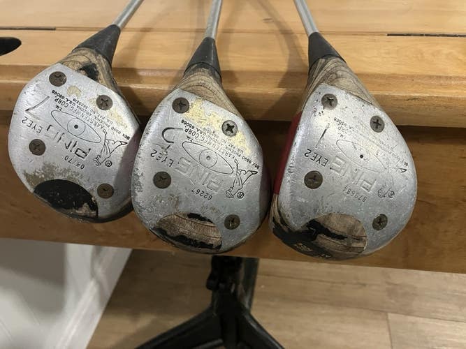 Vintage Ping Eye 2, Driver, 5-Wood & 7-Wood, Karsten ZZ-Lite, Steel Stiff Shaft