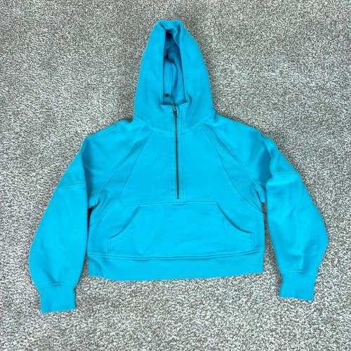 Lululemon Hoodie Women Extra Small Blue Cropped Scuba Oversized 1/2 Zip Pullover