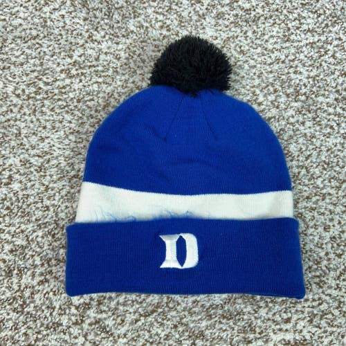 Duke Blue Devils Hat Mens One Size Nike Blue Winter Pom Knit Beanie Cap NCAA