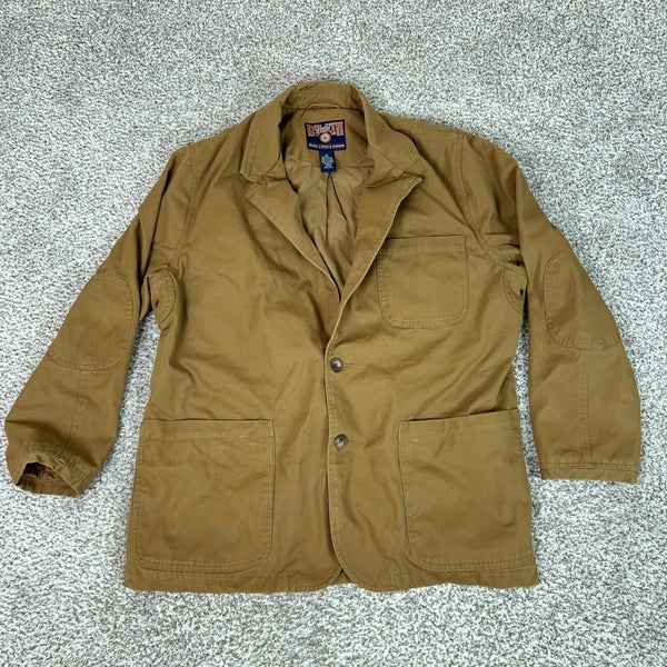 Duluth Trading Jacket Men Extra Large Brown Blazer Flex Fire Hose Canvas Utility