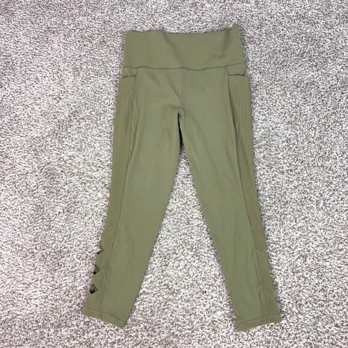 Athleta Leggings Womens Medium Green Workout Salutation Stash Cutout Pants Yoga