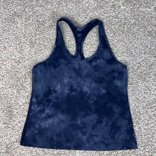 Lululemon Tank Top Womens 10 Blue Yoga Racerback Nulu Tie Dye Athletic Top Sport