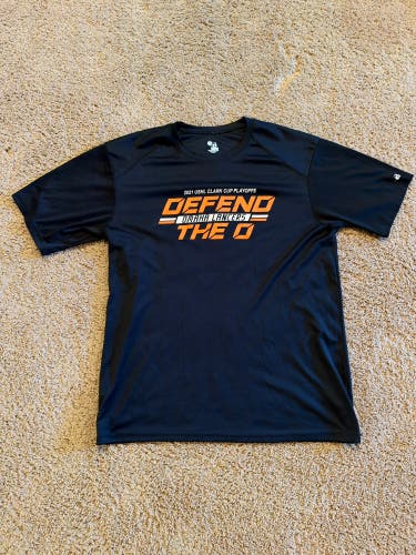 Omaha Lancers 2021 USHL Clark Cup Playoffs Hockey Performance T-Shirt – Black