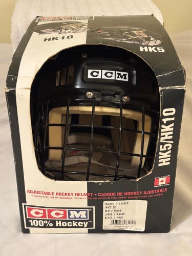 NIB Vintage CCM HK5 Senior Men’s Hockey Helmet + Cage Combo Size L Adjustable