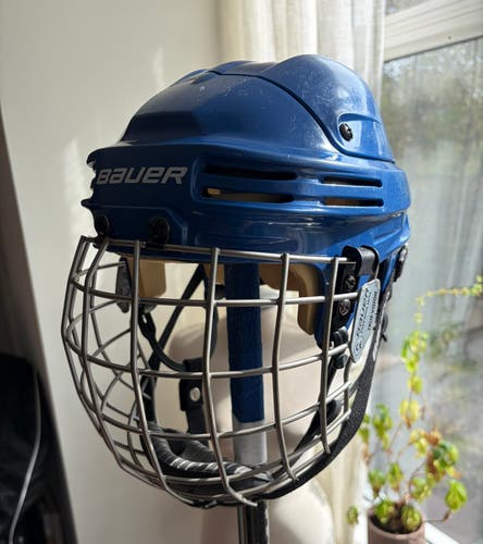 EUC Blue size small/medium Bauer 4500 with size medium Bauer FM2500 True Vision II grey cage