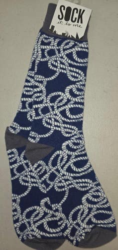 ST13 Sock It To Me "Nautical Rope Pattern" Crew Length Socks FREE SHIPPING