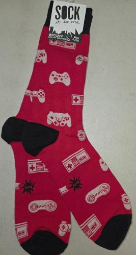 ST14 Sock It To Me "Multi Player Design NES" Crew Length Socks FREE SHIPPING