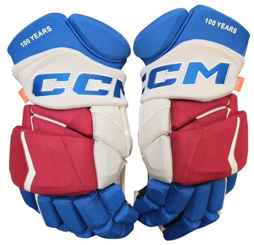 CCM Jetspeed Custom Pro Stock Hockey Gloves 15" NHL Rangers centennial NEW (16185)