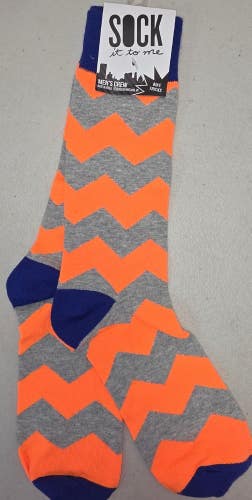 ST21 Sock It To Me "Orange Zigzag Stripes" Crew Length Socks FREE SHIPPING