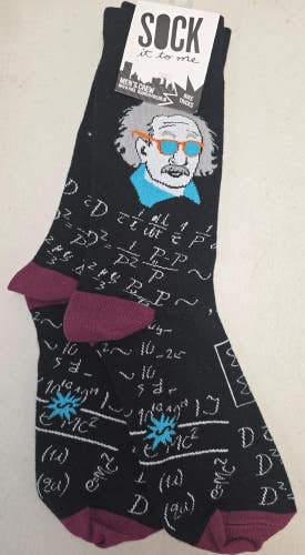 ST15 Sock It To Me "Albert Einstein Design" Crew Length Socks FREE SHIPPING
