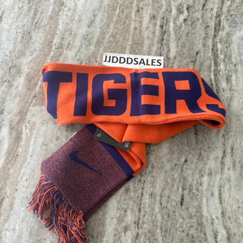 Nike NCAA Clemson Tigers KnitScarf 2.0 Orange Purple Embroidered NWT