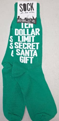 ST28 Sock It To Me Ten Dollar Limit Secret Gift Crew Length Socks FREE SHIPPING