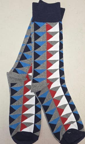 ST44 Sock It To Me "Geometric Triangle Pattern" Crew Length Socks FREE SHIPPING