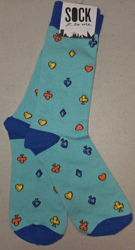 ST35 Sock It To Me "Playing Card Suits Novelty" Crew Length Socks FREE SHIPPING