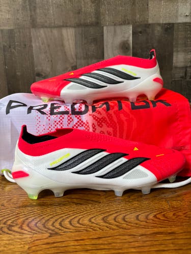 adidas Predator Elite LL FG Soccer Cleats Red White JS0407 Men's Size 11.5