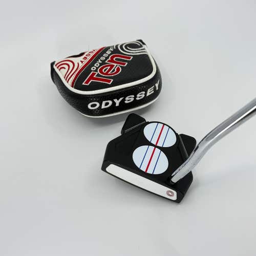 Odyssey 2-Ball Ten Triple Track Putter RH Mallet 34 1/2" Headcover Used Graphite