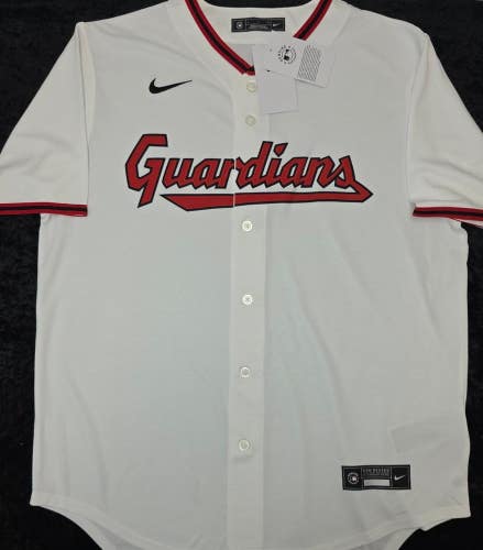 Mens CLEVELAND GUARDIANS Sewn 100% REAL Baseball Jersey NWT WHITE $140