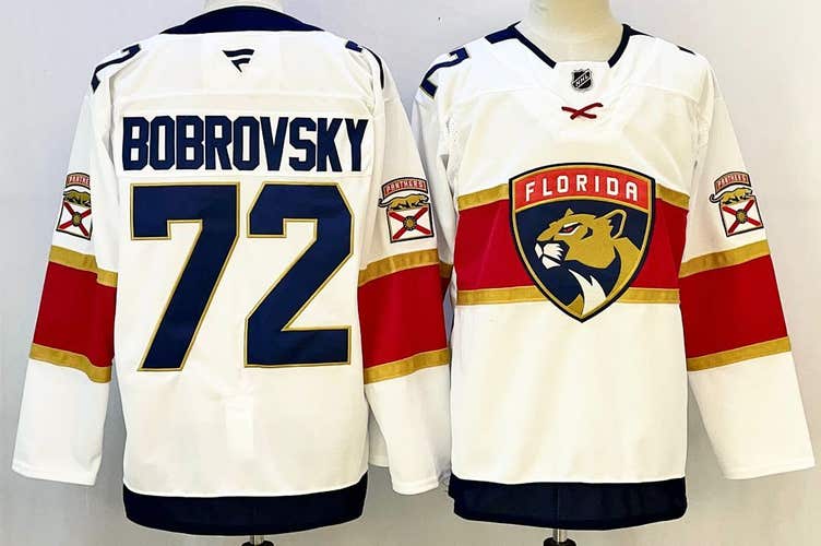 Florida Panthers Sergei Bobrovsky 72 Stitched White Jersey Hockey Jersey Size 50