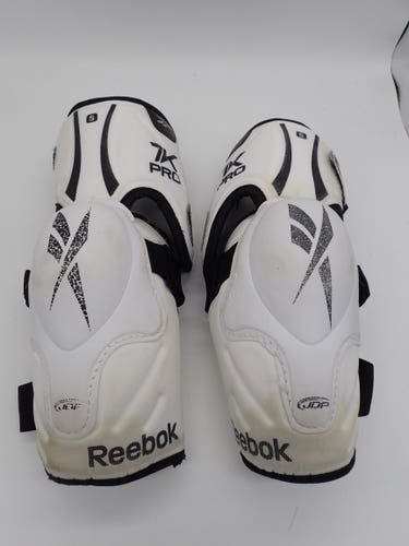 Sweden Reebok RBK 7K Elbow Pads Guards Set Pair White Jofa Hockey NHL Size 4
