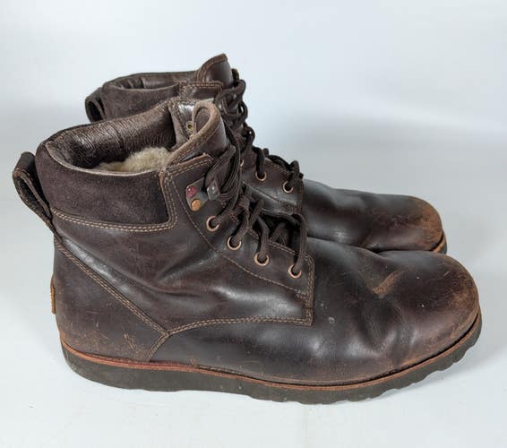 UGG Seton Stout Brown Leather Waterproof Boots Men's Size: 12 Vibram Sole
