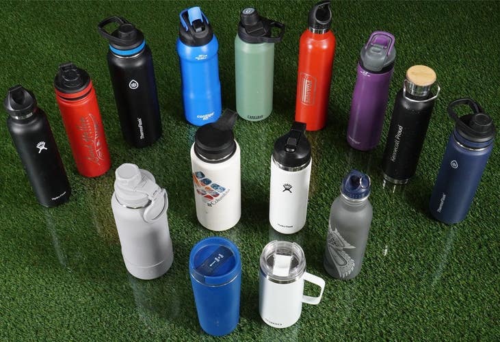 LOT 15 ASSORTED WATER BOTTLES, HYDROFLASK THERMOFLASK CONTIGO & MORE 24 32 40 OZ