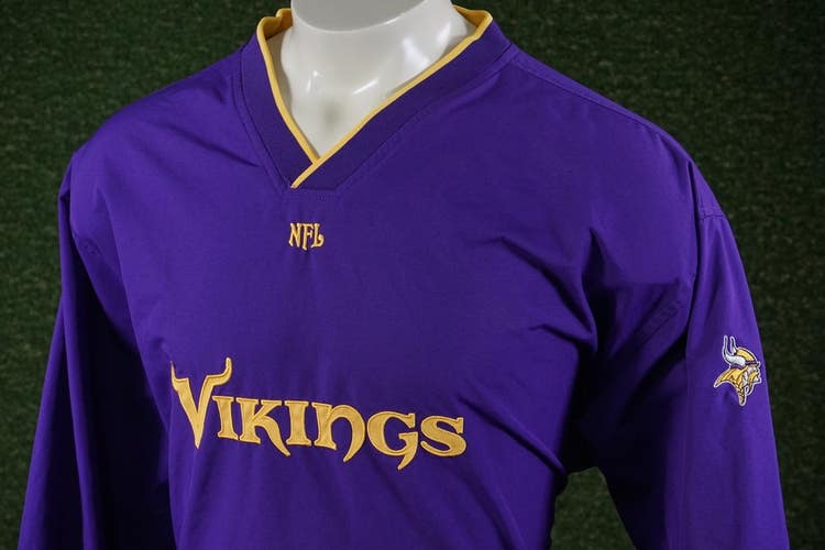 MENS 2XL NFL MINNESOTA VIKINGS PULLOVER PURPLE YELLOW, VGC