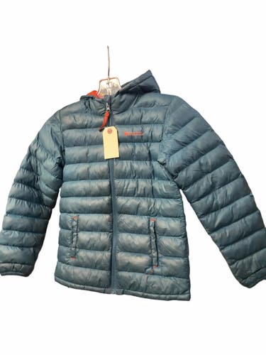 Mountain Warehouse Hooded Puffer Jacket Junior Size 7/8 Blue/Orange