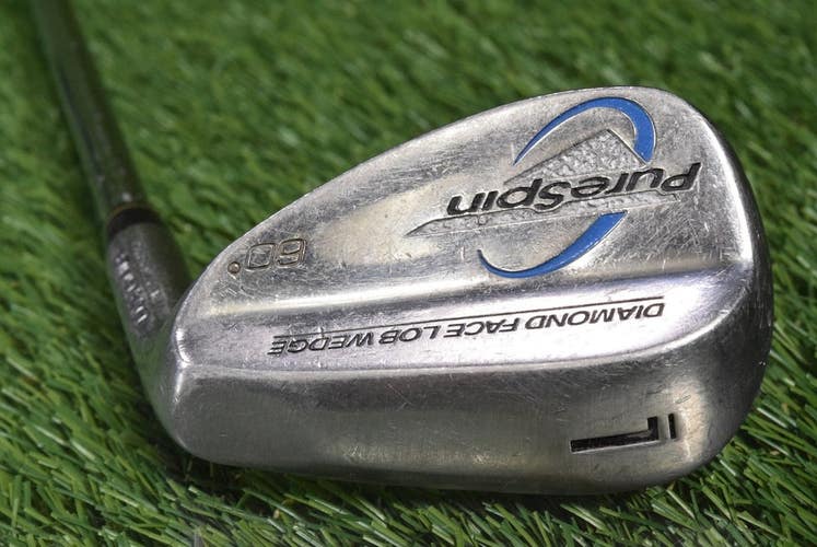 PURE SPIN DIAMOND FACE DW GOLF 60 LOB WEDGE WEDGE FLEX STEEL SHAFT ~ L@@K!!